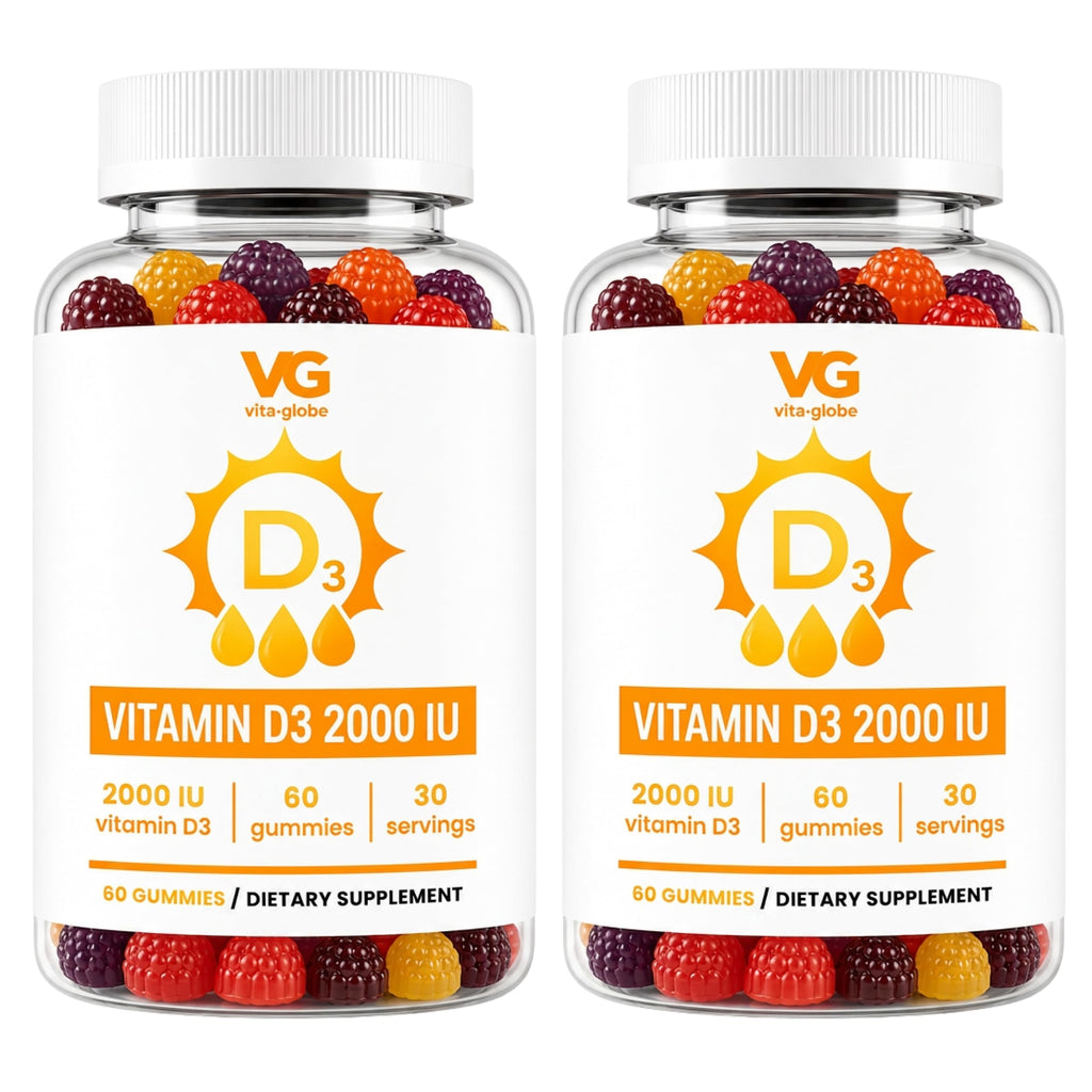 VITA GLOBE Vitamin D3 Gummies 2000 IU with Zinc & Echinacea - 120 Count
