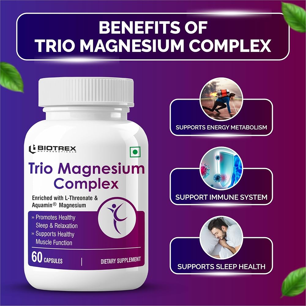 BIOTREX NUTRACEUTICALS Trio Magnesium Complex - 60 Vegetarian Capsules - image 4