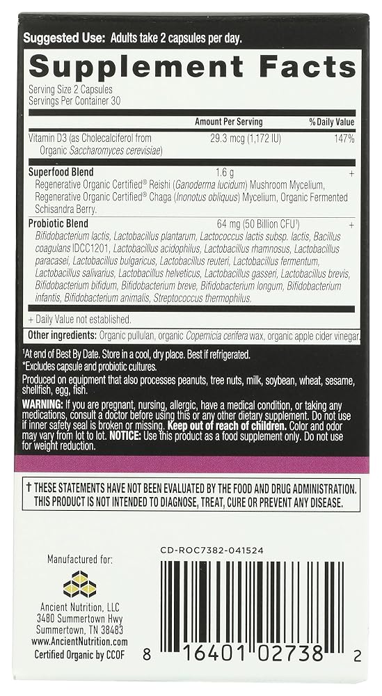 Ancient Nutrition Probiotics Women's Extra Strength 50B - 60 Count - image 2