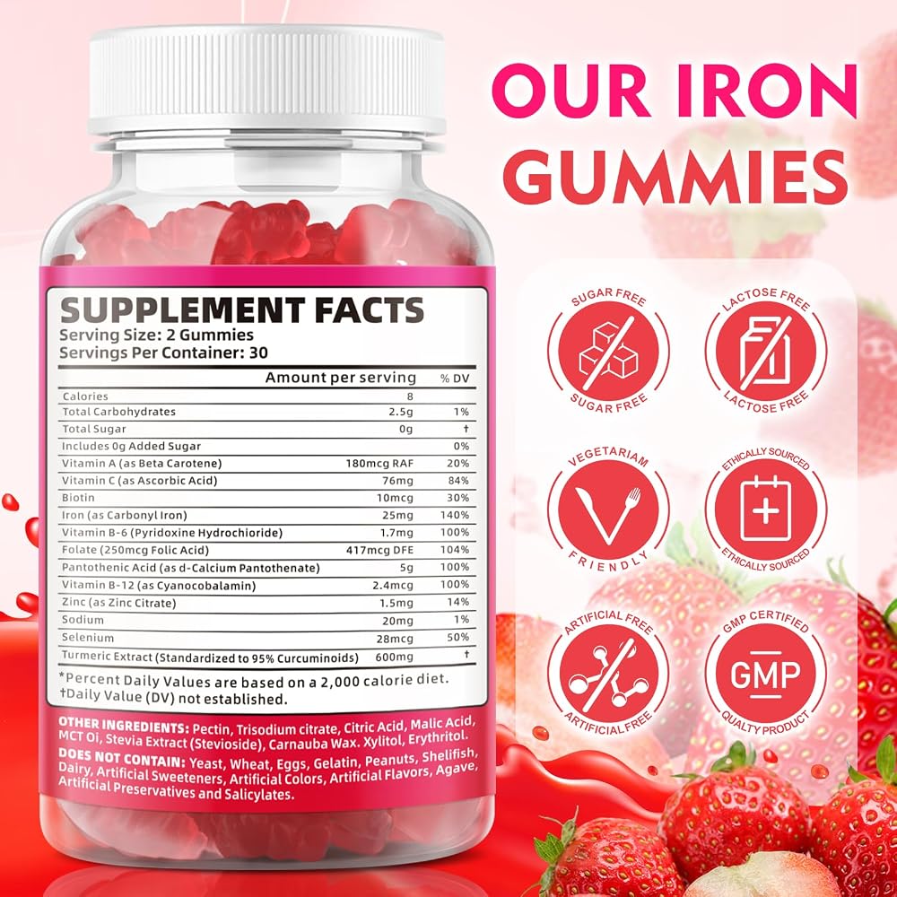 BVIVLOO Vegan Iron Gummies