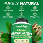 Nutrivein Premium Ashwagandha Capsules 1600mg - 120 Capsules - image 6