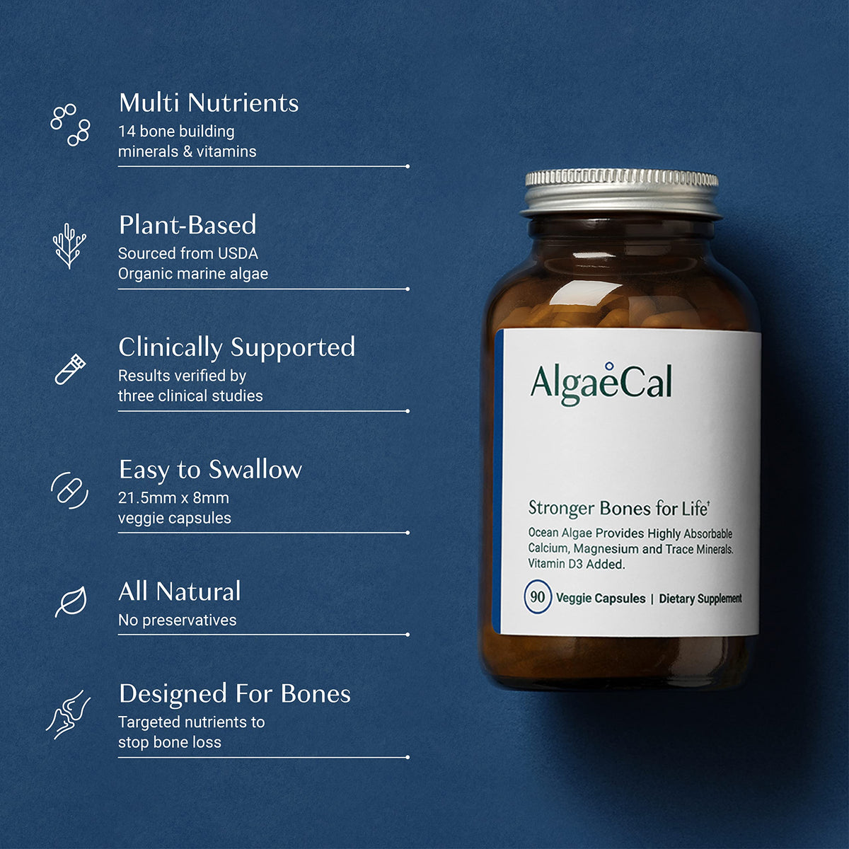 AlgaeCal Organic Calcium Supplement for Bone Strength