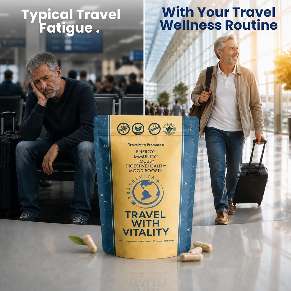 TravelVita Jet Lag Remedy for Travel - 60 Capsules - image 5