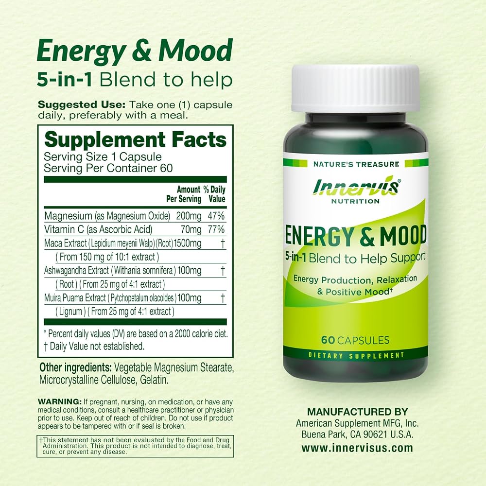 INNERVISNUTRITION Energy & Mood Supplement