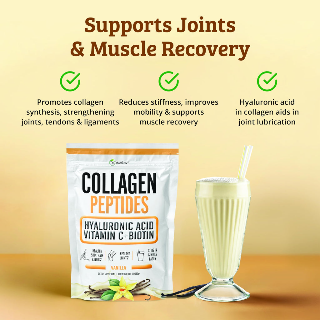 Dr. Matthew Vanilla Collagen Protein Powder - 13.8 oz - image 3