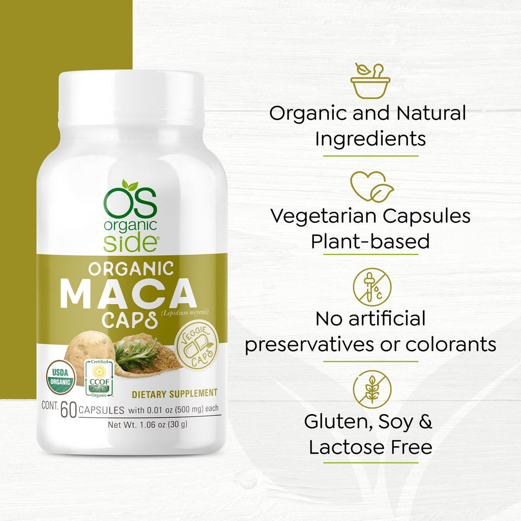 OS Organic Side Maca Capsules for Energy & Vitality - 60 Capsules - image 5