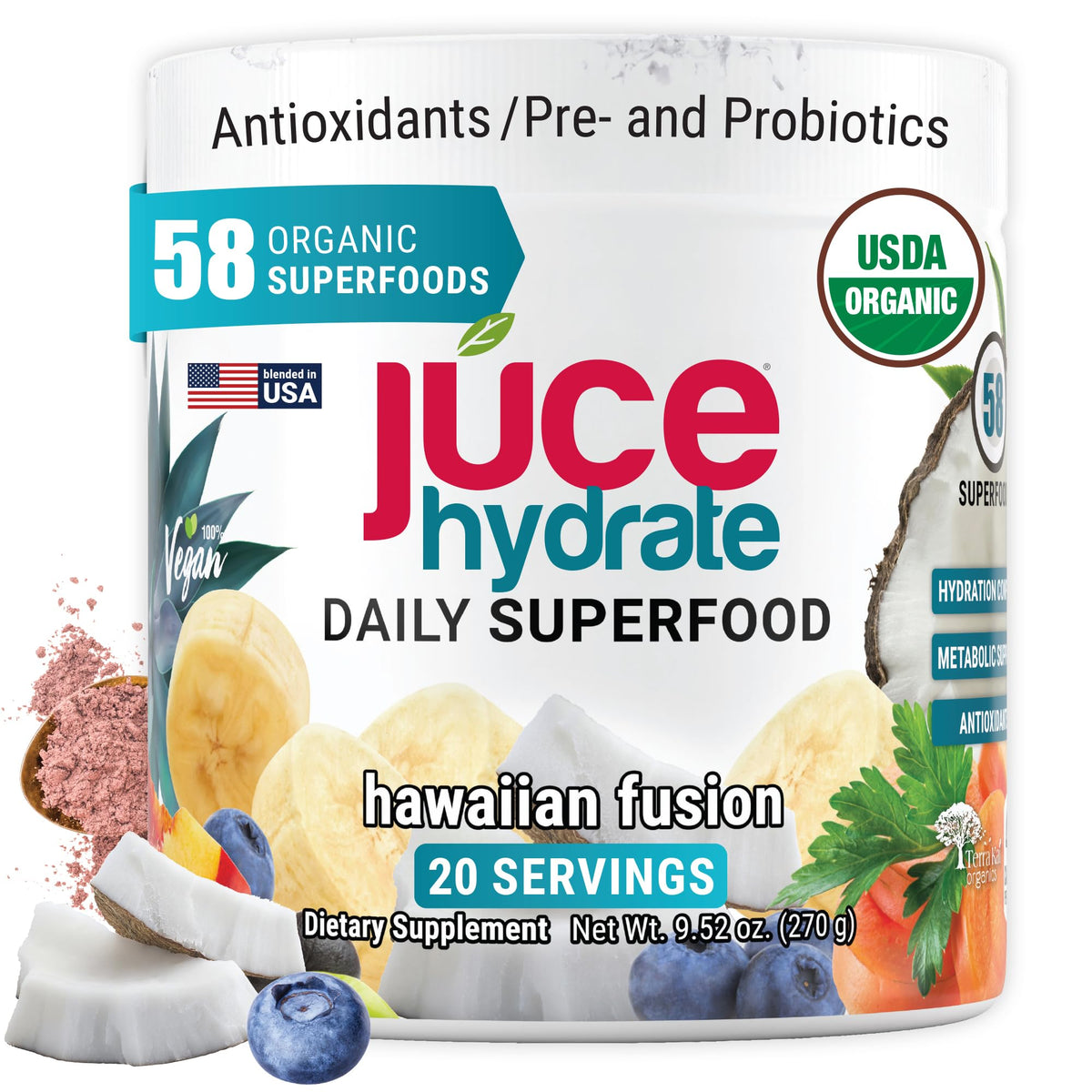 Terra Kai Organics Juce Hydrate Powder with Coconut Water & B12