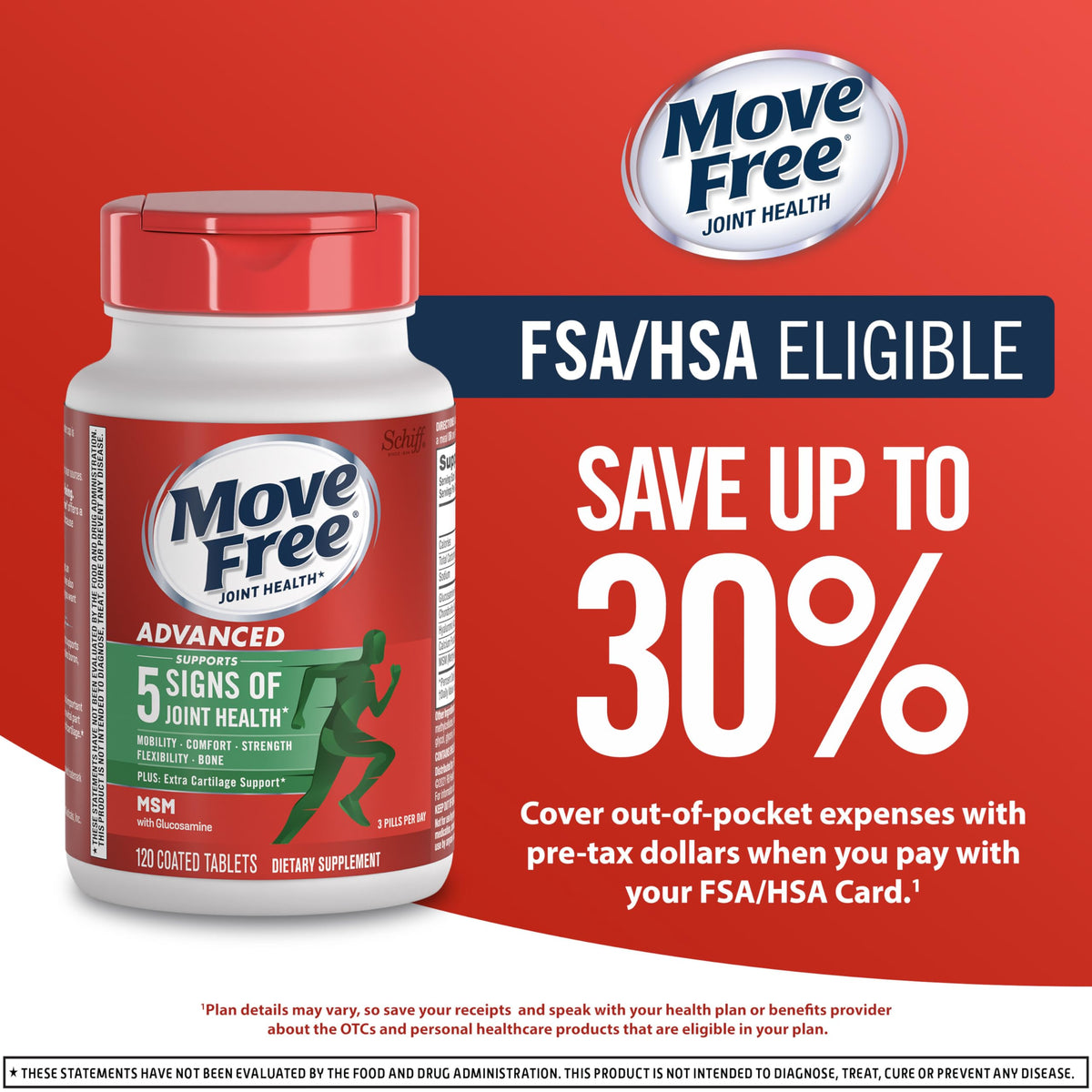 Move Free Advanced Joint Support Glucosamine Chondroitin MSM - 120 Tablets - image 5