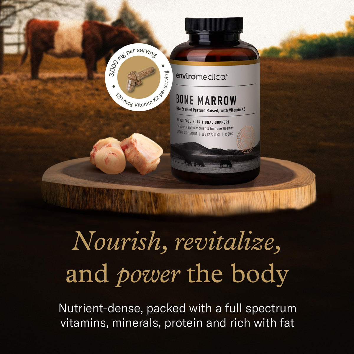 Enviromedica Grass-Fed Beef Bone Marrow Collagen - 120 Capsules - image 2