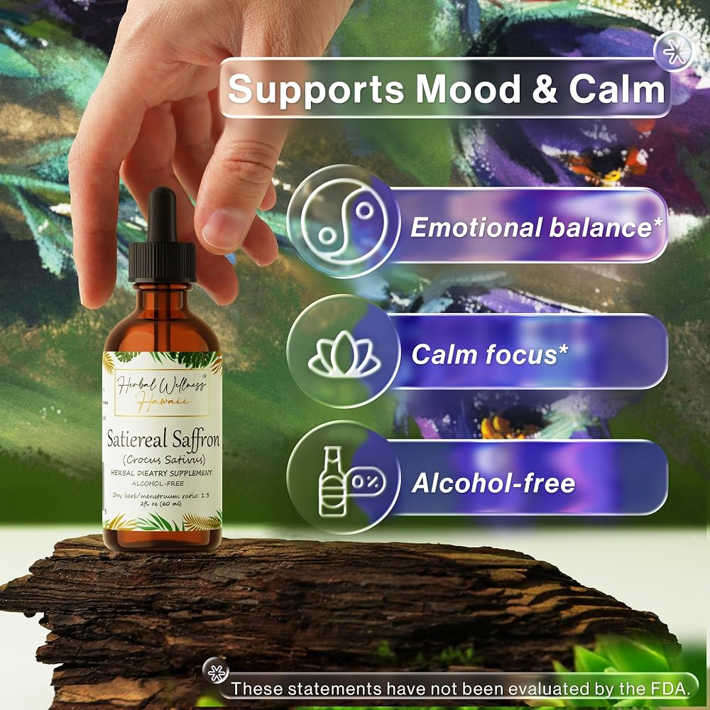Herbal Wellness Hawaii Saffron Extract Liquid Drops - 2 Fl Oz - image 2