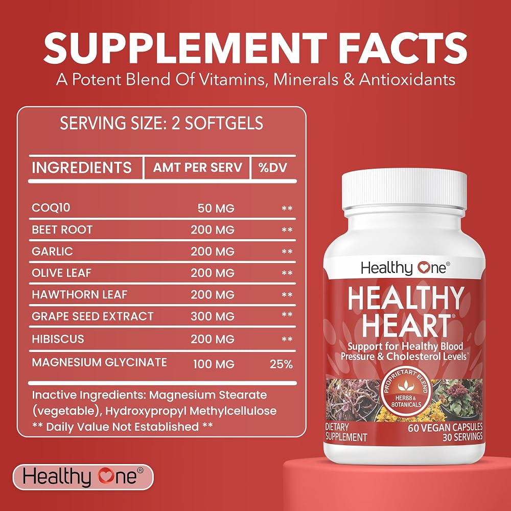 Healthy One Healthy Heart Cardiovascular Support - 120 Capsules - image 2