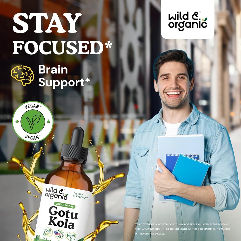Wild & Organic Gotu Kola Drops - Organic Gotu Kola Herb Liquid