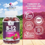Nature's Nutrition B12 Energy Gummies 3000 mcg per Serving - Extra