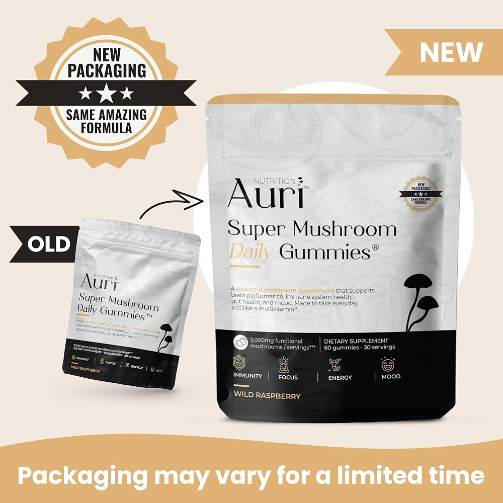 Auri Super Mushroom Gummies with 12 Functional Mushrooms - 60 Count - image 2