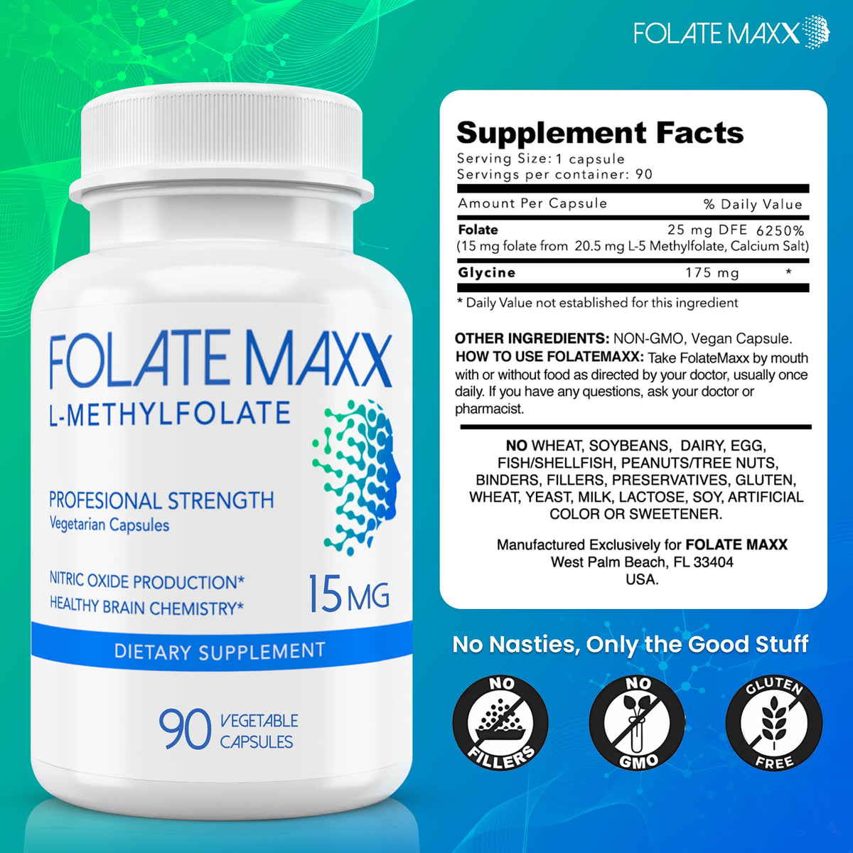FOLATE MAXX L Methylfolate 15mg - 90 Capsules - image 4