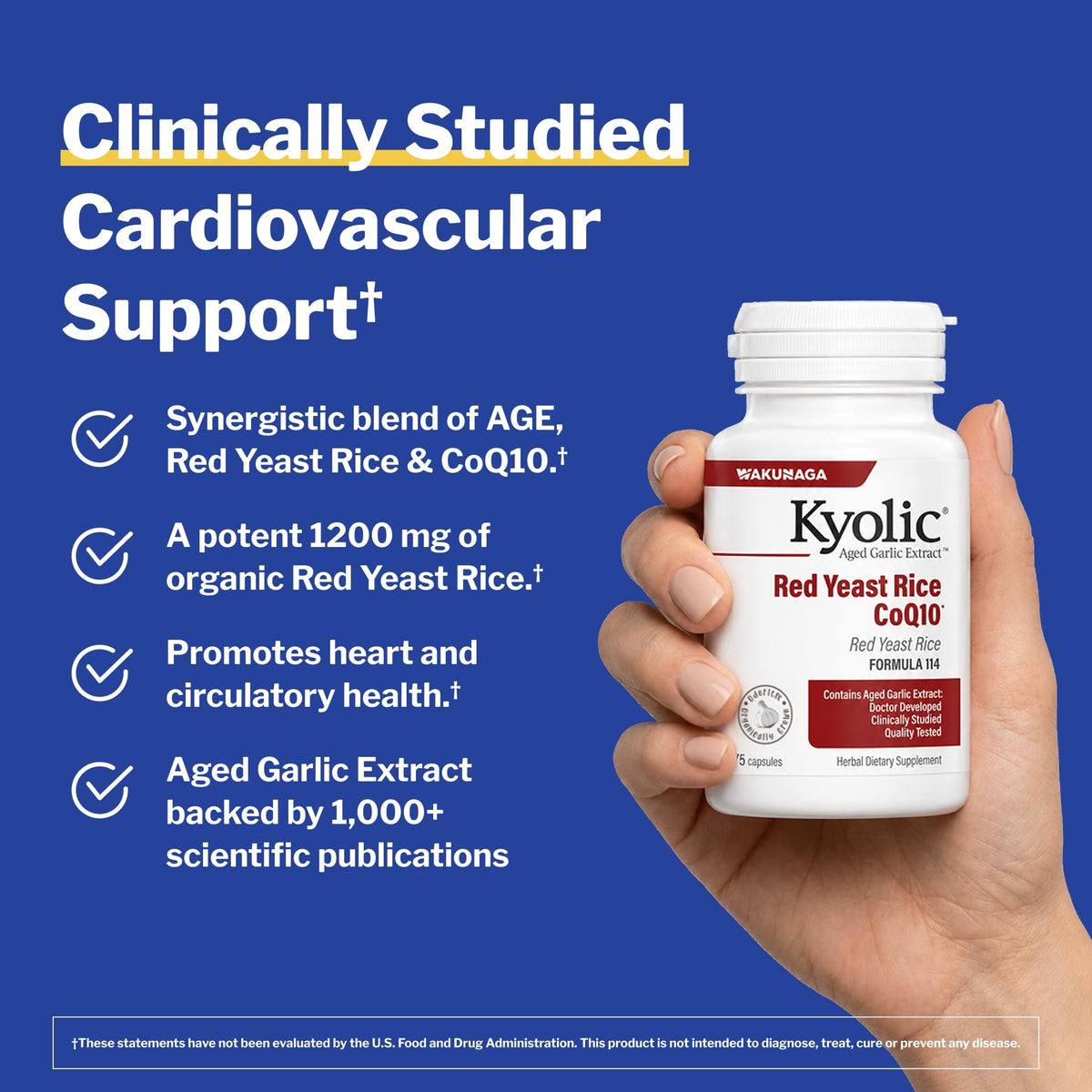 Kyolic Aged Garlic Extract Red Yeast Rice CoQ10 - 75 Capsules - image 2