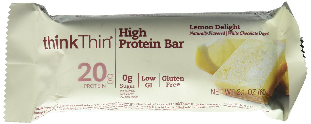 thinkThin Lemon Delight High Protein Bar Gluten Free - 10 Count