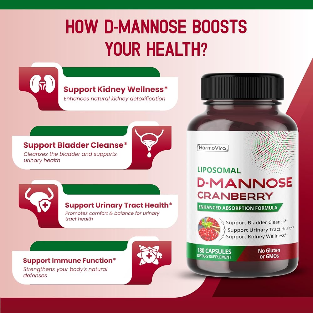 HarmoVira Liposomal D-Mannose 5-in-1 for Urinary Wellness - 180 Capsules - image 4