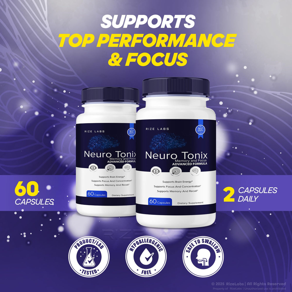 rize labs Neuro Tonix Advanced Formula Capsules for Memory and Focus - image 3