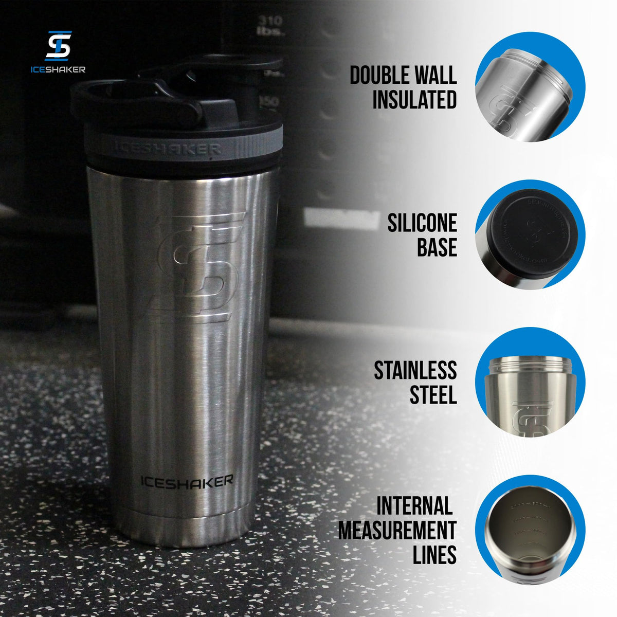 Ice Shaker Insulated Stainless Steel Shaker Bottle