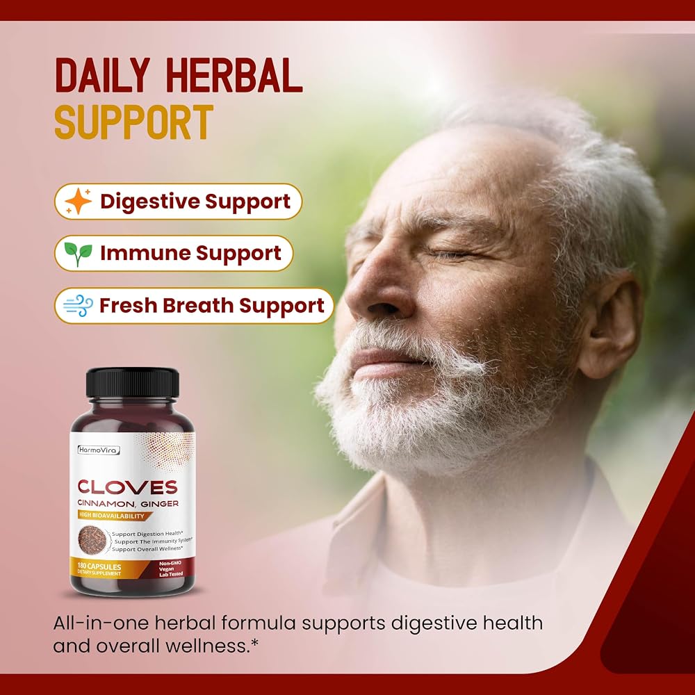 HarmoVira Cloves 7-in-1 Complex for Digestive & Immune Wellness - 180 Capsules - image 2