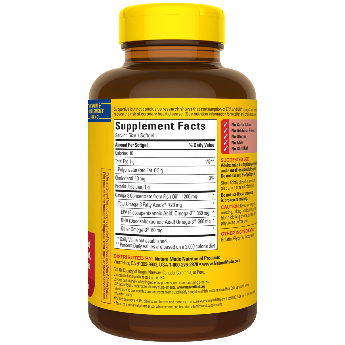 Nature Made Fish Oil Omega 3 1200 mg - 100 Softgels - image 8