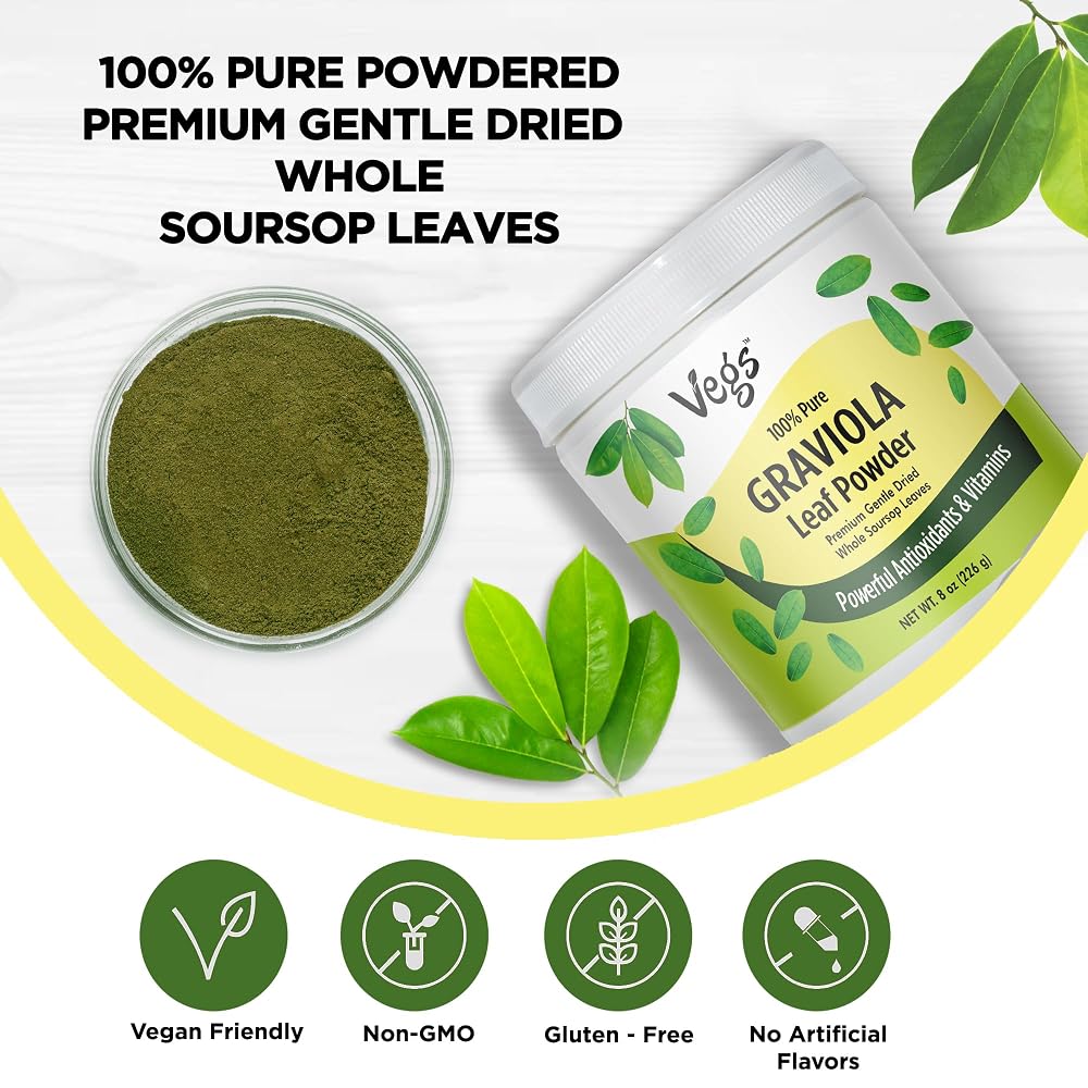 Vegs Graviola Soursop Leaf Powder - 8 oz - image 3