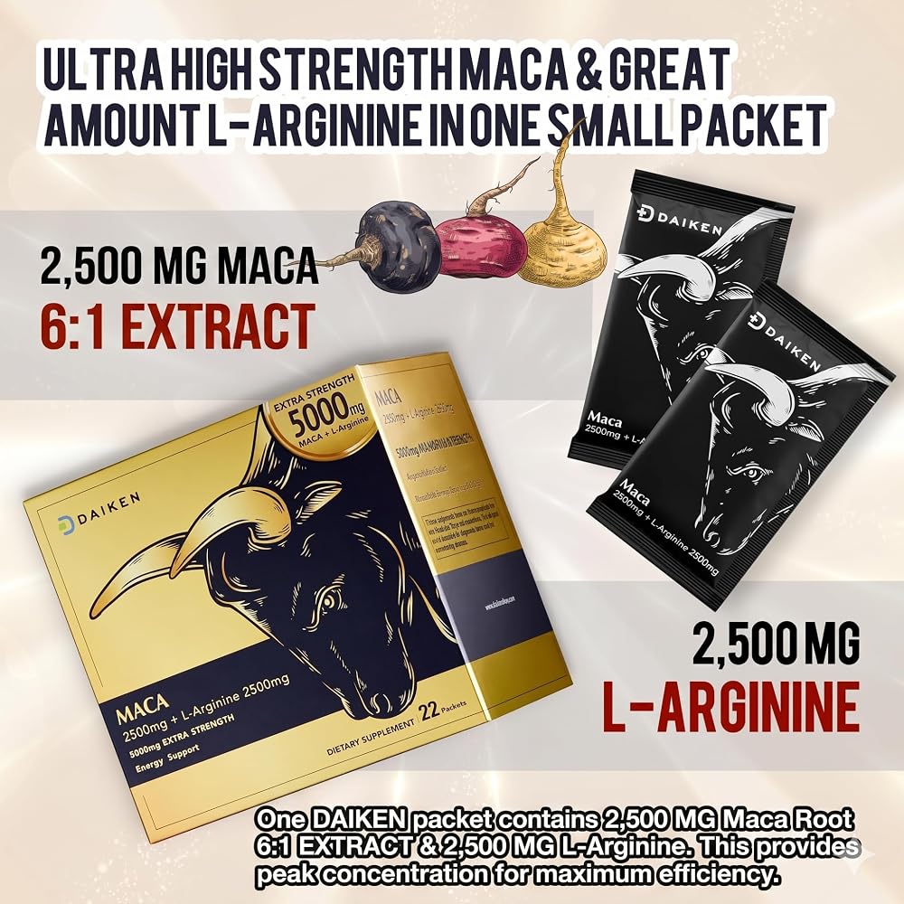 DAIKEN Organic Peruvian Maca Root Powder with L-Arginine - 5.75 oz - image 2