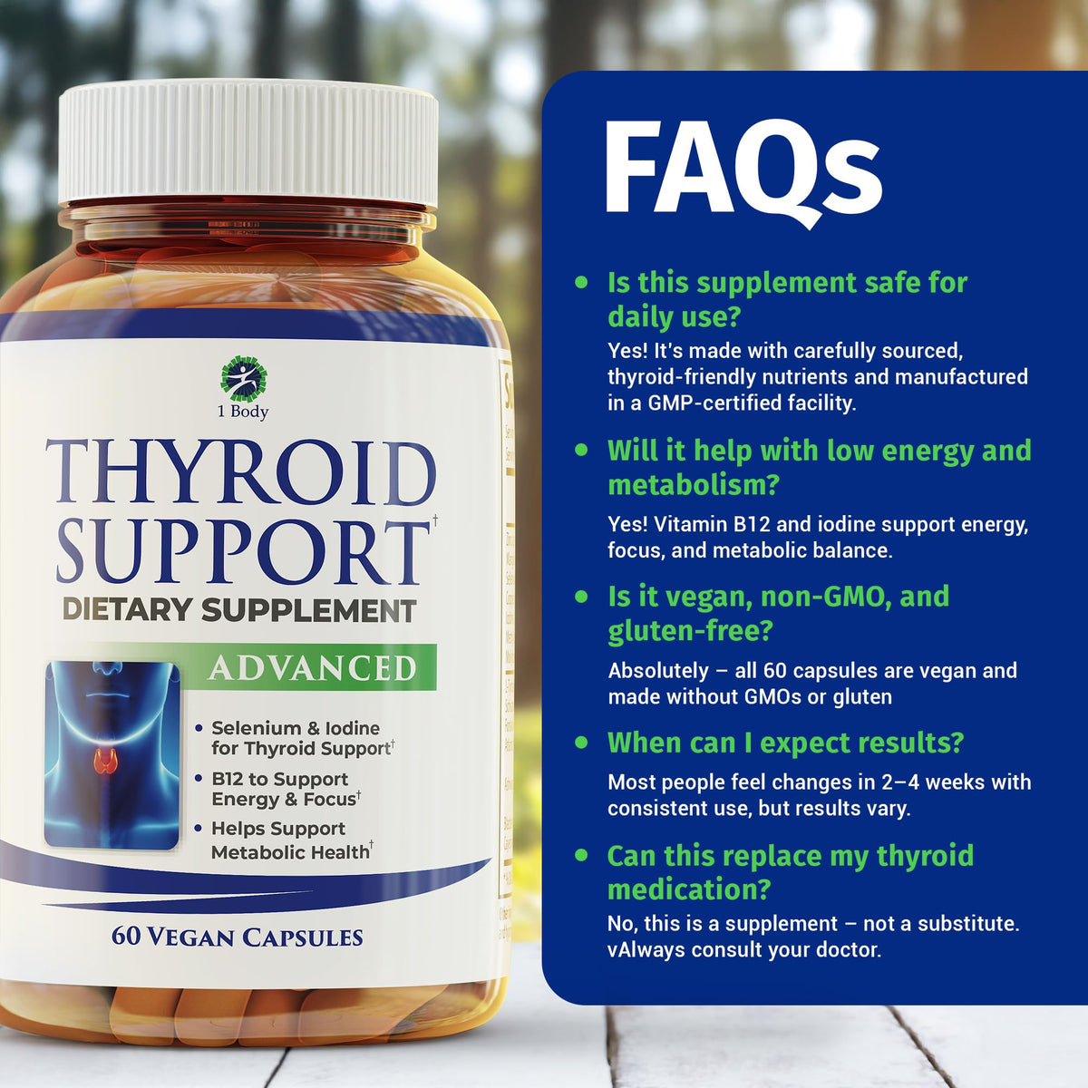 1 Body Thyroid Support Supplement
