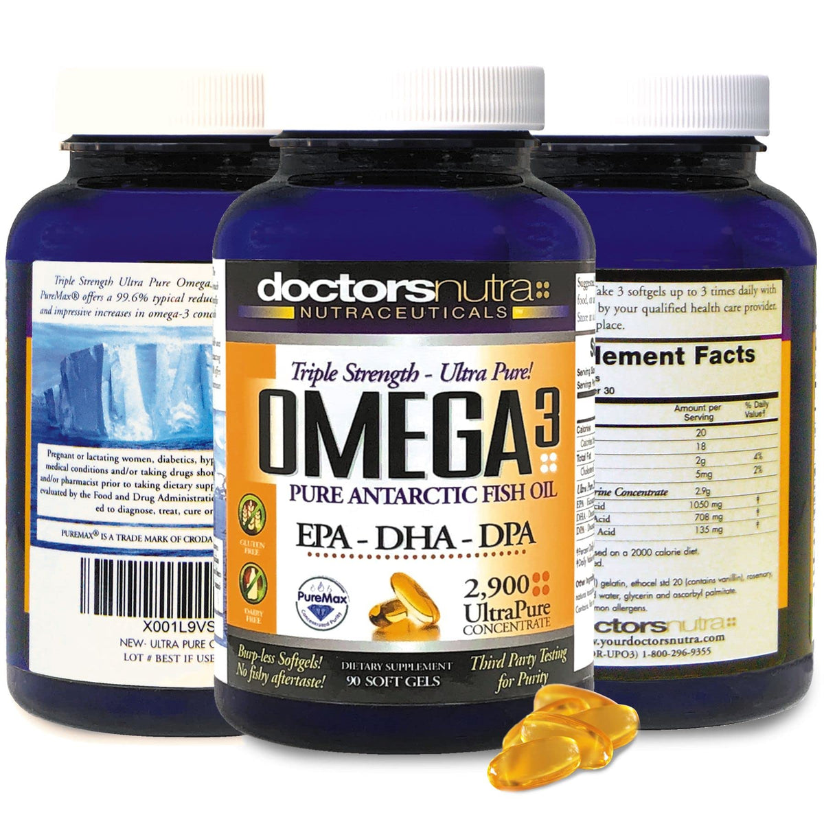 Doctors Nutra Wild Omega 3 Fish Oil DPA Supplement 2900mg - Pack of 2 - image 2