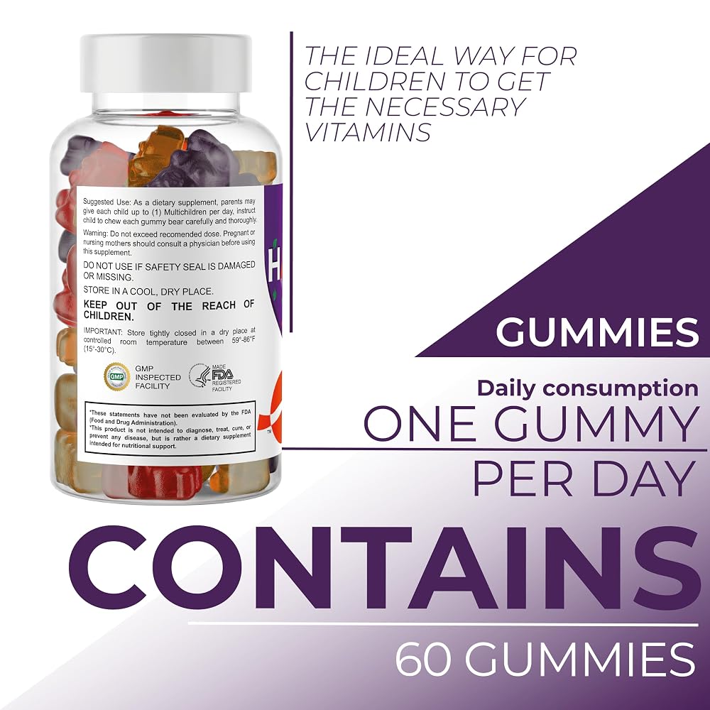 Hallusa Natural HallKids Multivitamin Gummies for Kids - 60 Gummies - image 4