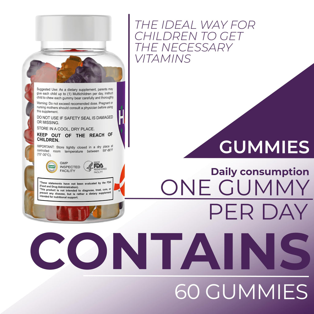 Hallusa Natural HallKids Multivitamin Gummies for Kids - 60 Gummies - image 4