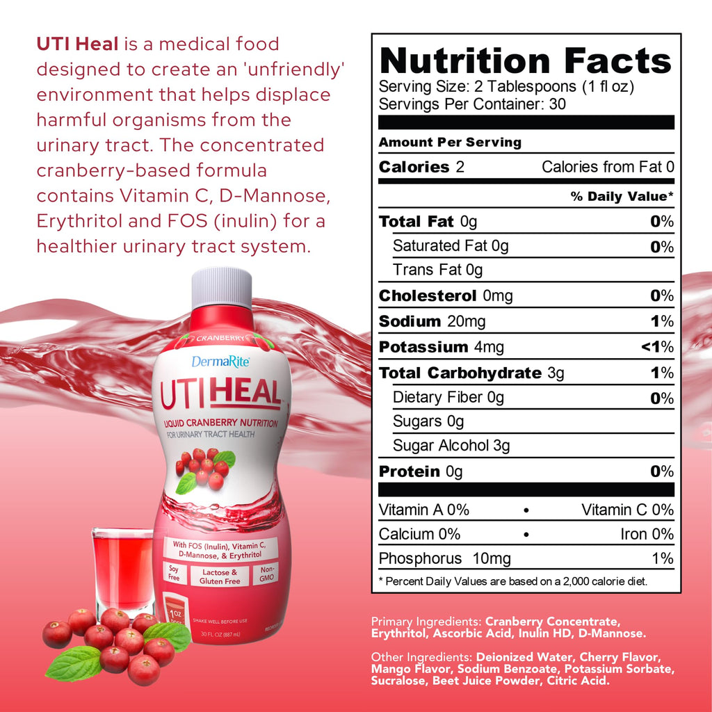 DermaRite UTIheal, Liquid Nutrition for Urinary Tract Health - Oral