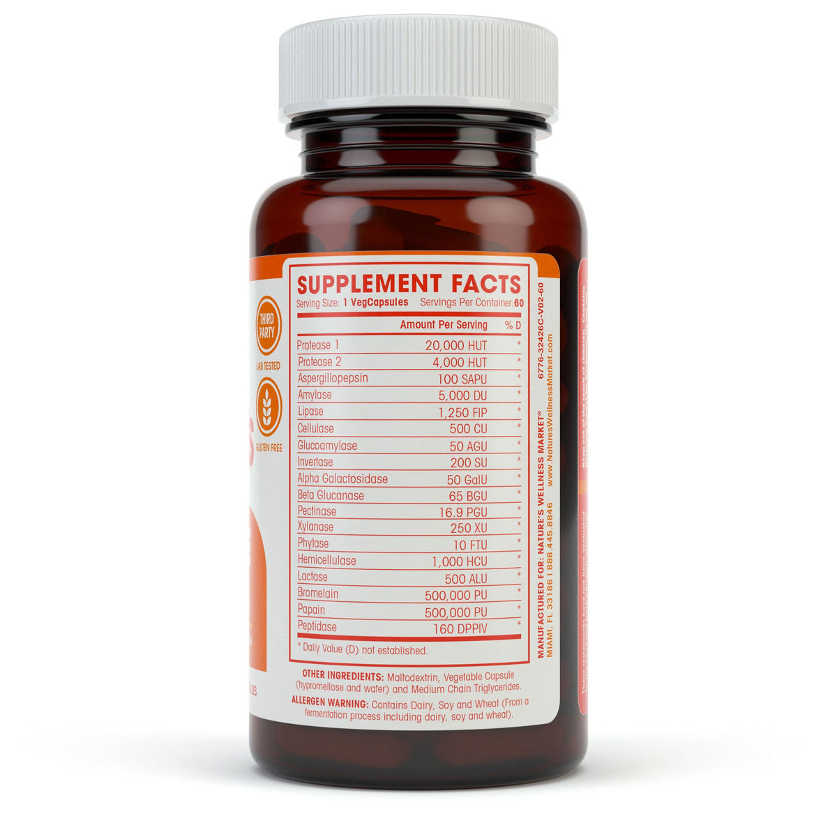 Natures Wellness Digestive Enzymes Complete Multi-Enzyme - 60 Capsules - image 4