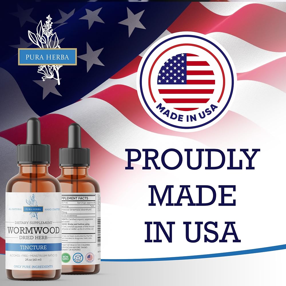 Pura Herba Wormwood and Sweet Wormwood Organic Tincture