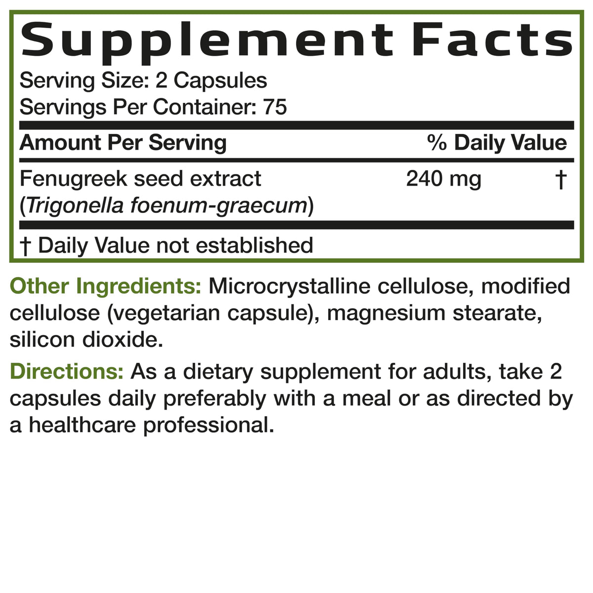 BRONSON Flavored Capsule adult Fenugreek Supports Healthy Immune