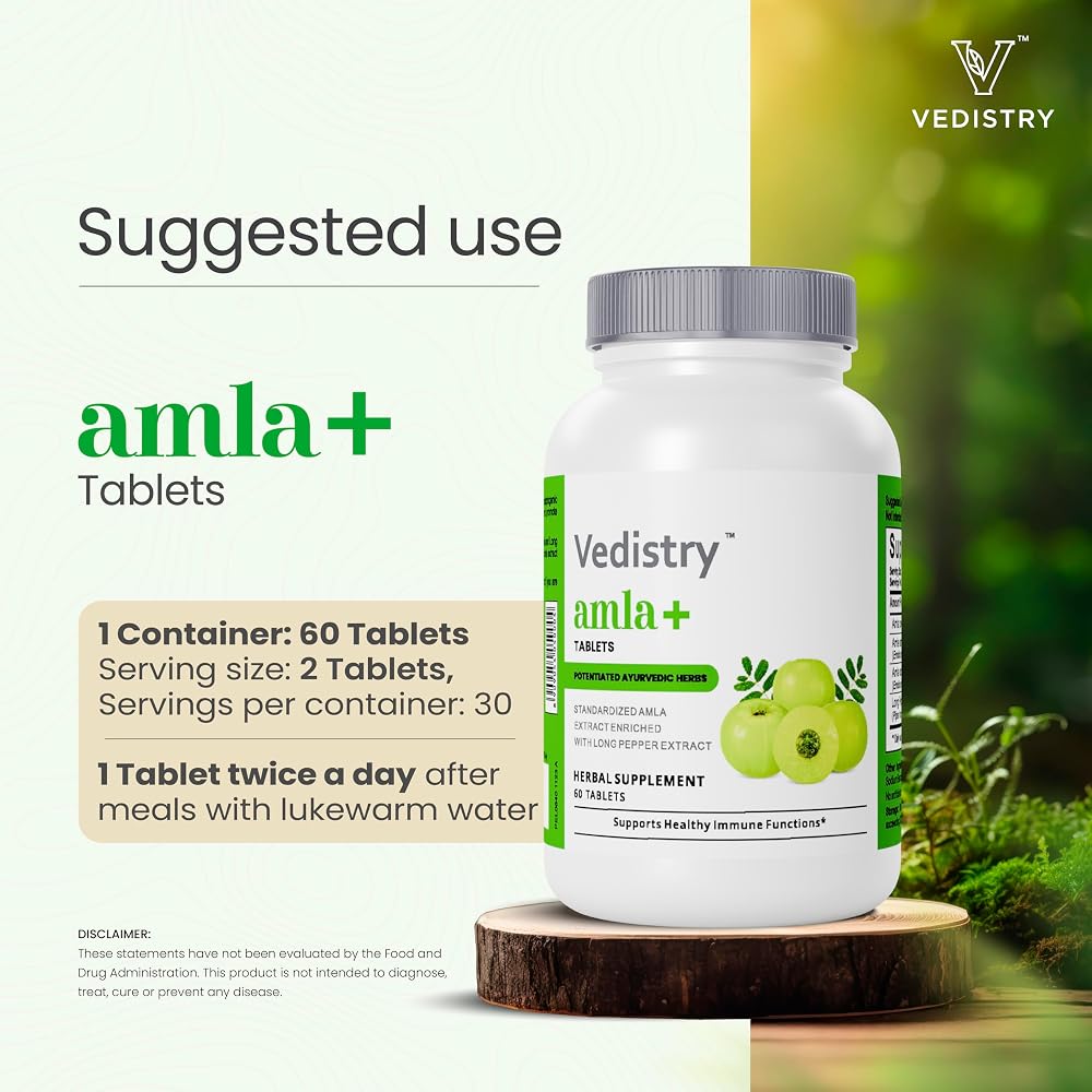 Vedistry Amla Supplement 1100mg Indian Gooseberry Tablet - 60 Tablets - image 5