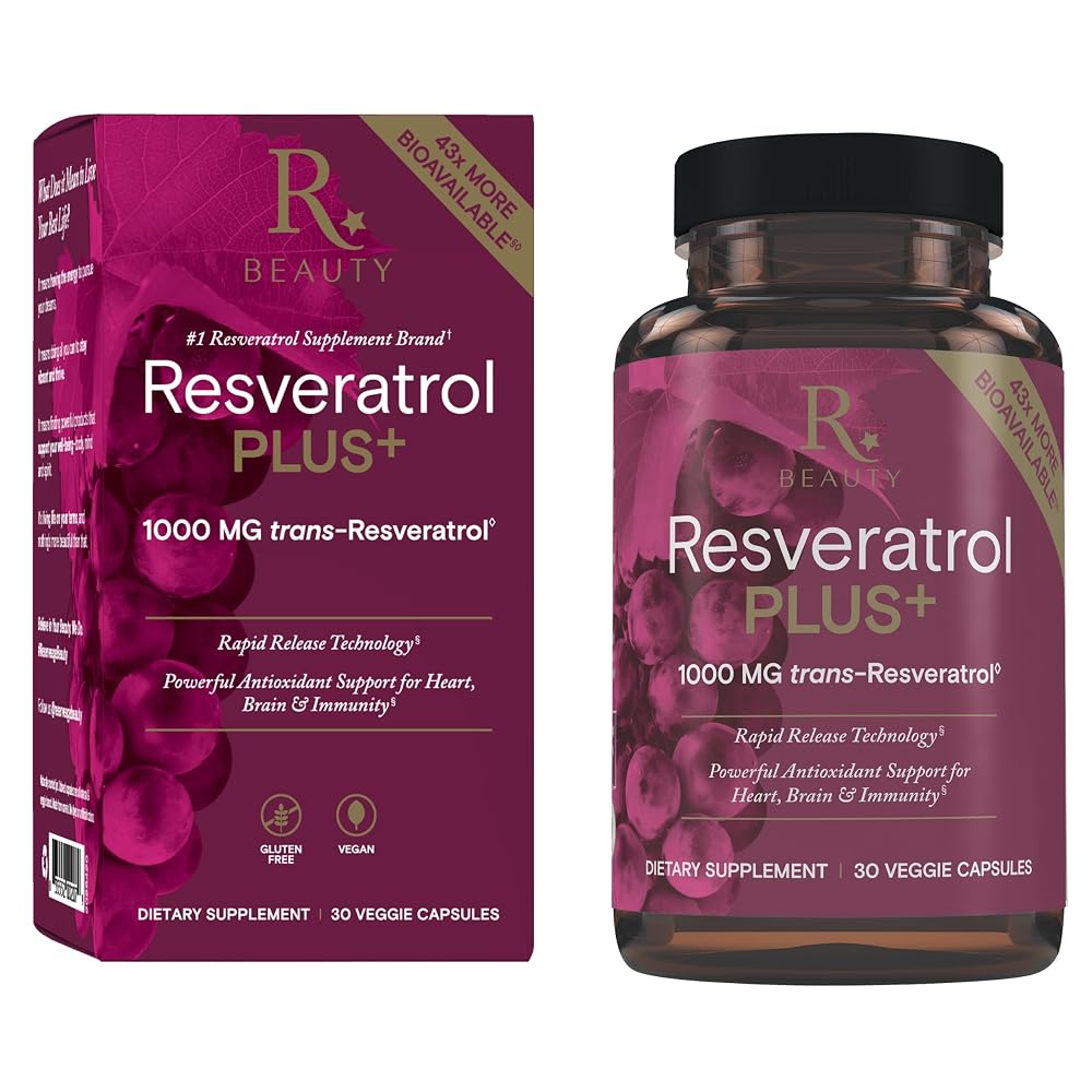 Reserveage Nutrition Resveratrol Plus+ 1000 mg - 30 Veggie Capsules