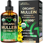 NUTRAHARMONY Mullein Drops for Lungs - USDA Organic Liquid - Mullein