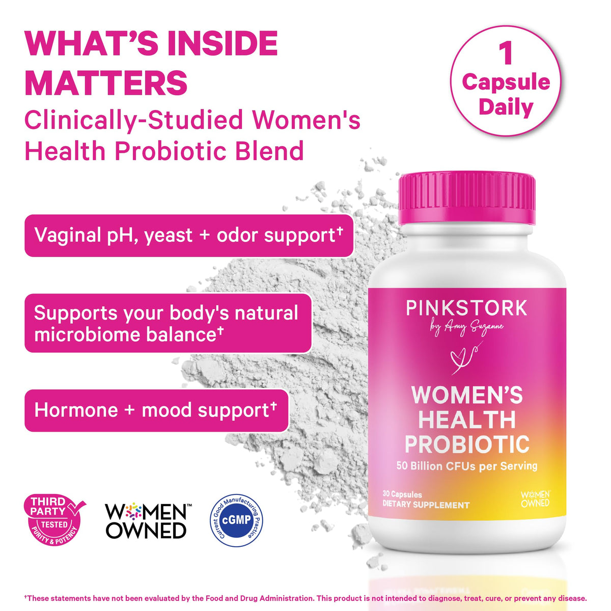 Pink Stork Women's Probiotic 50 Billion CFU - 30 Capsules - image 2