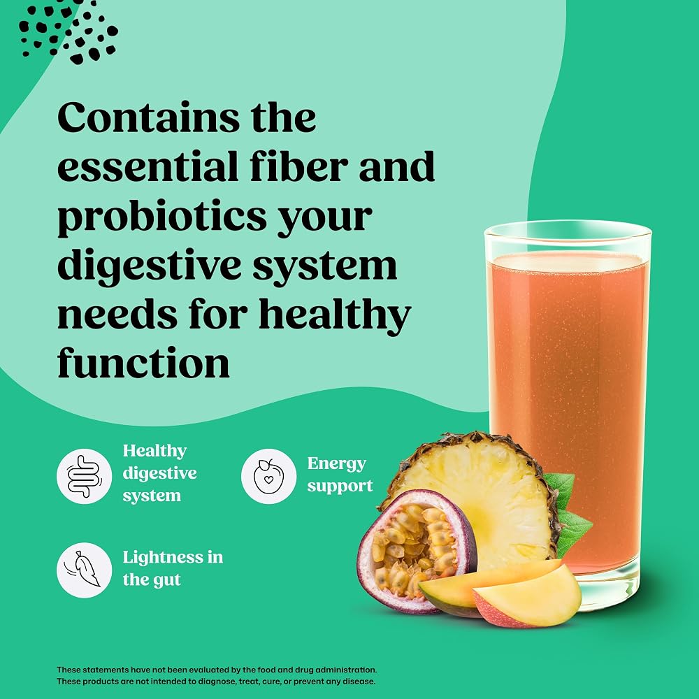 ColonBroom Psyllium Fiber Powder Tropical Fruits - 50 Servings - image 2