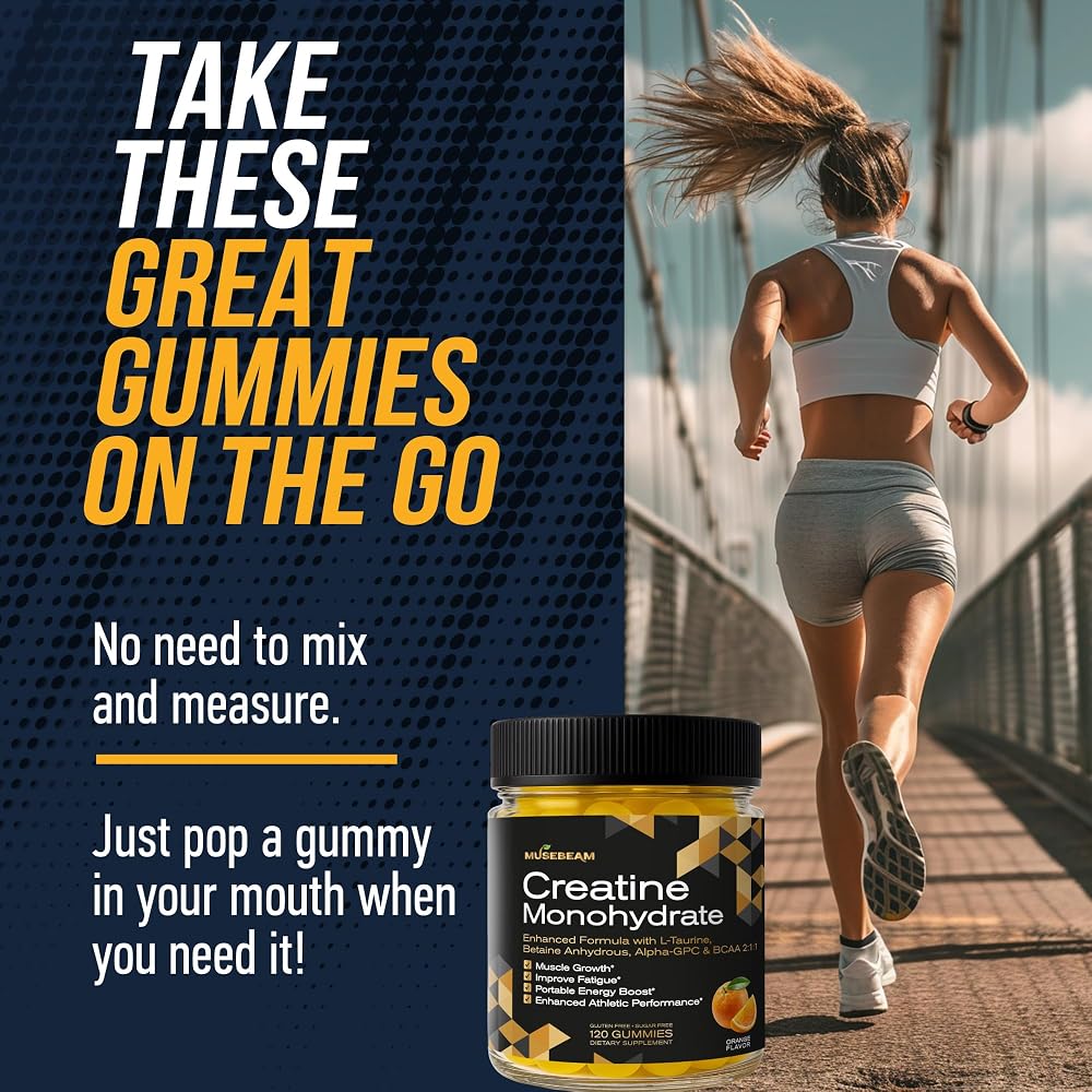 musebeam Creatine Monohydrate Gummies 5g - 120 Count - image 5