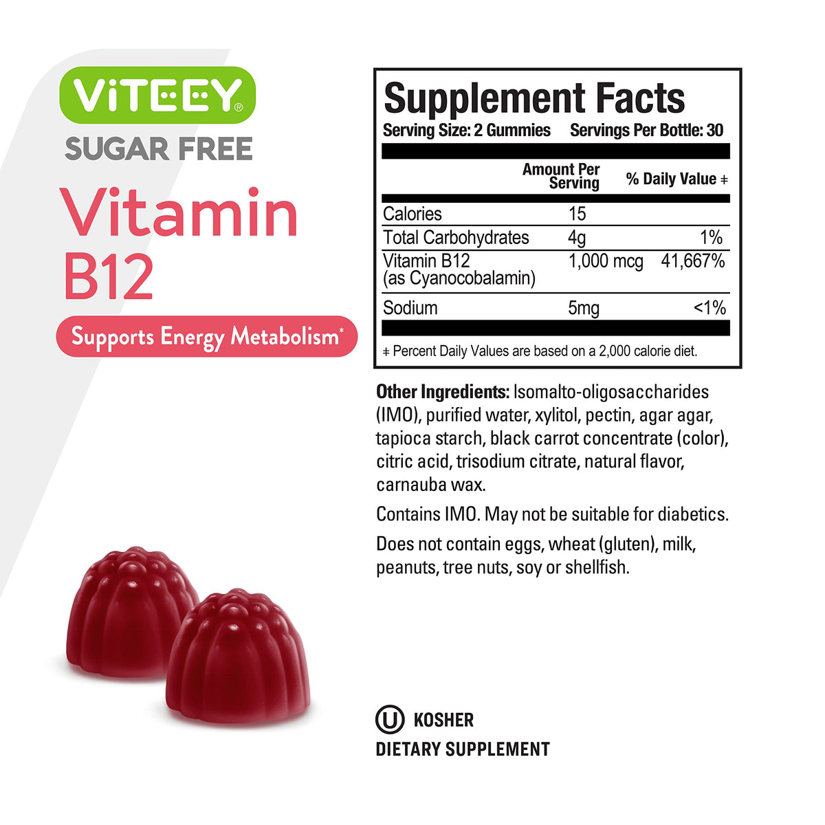 Viteey Sugar Free Vitamin B12 Gummies