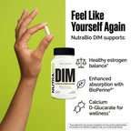NutraBio DIM Supplement Supports Estrogen Balance 100mg - 60 Vegetable Capsules - image 3