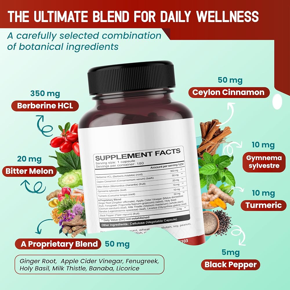 HarmoVira Berberine 13-in-1 Gut, Liver & Immune Support - 180 Capsules - image 3