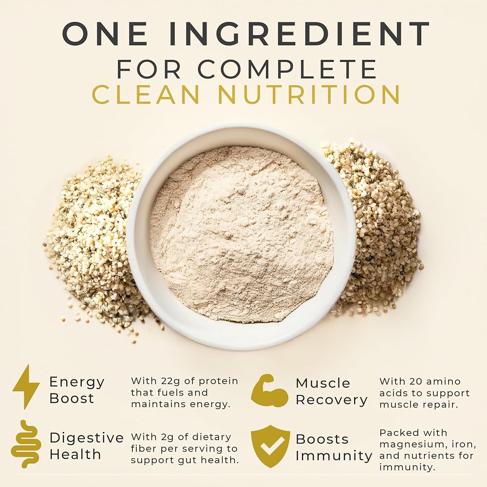 TUPAXA USDA Organic Hemp Protein Powder for Women & Men - Unflavored