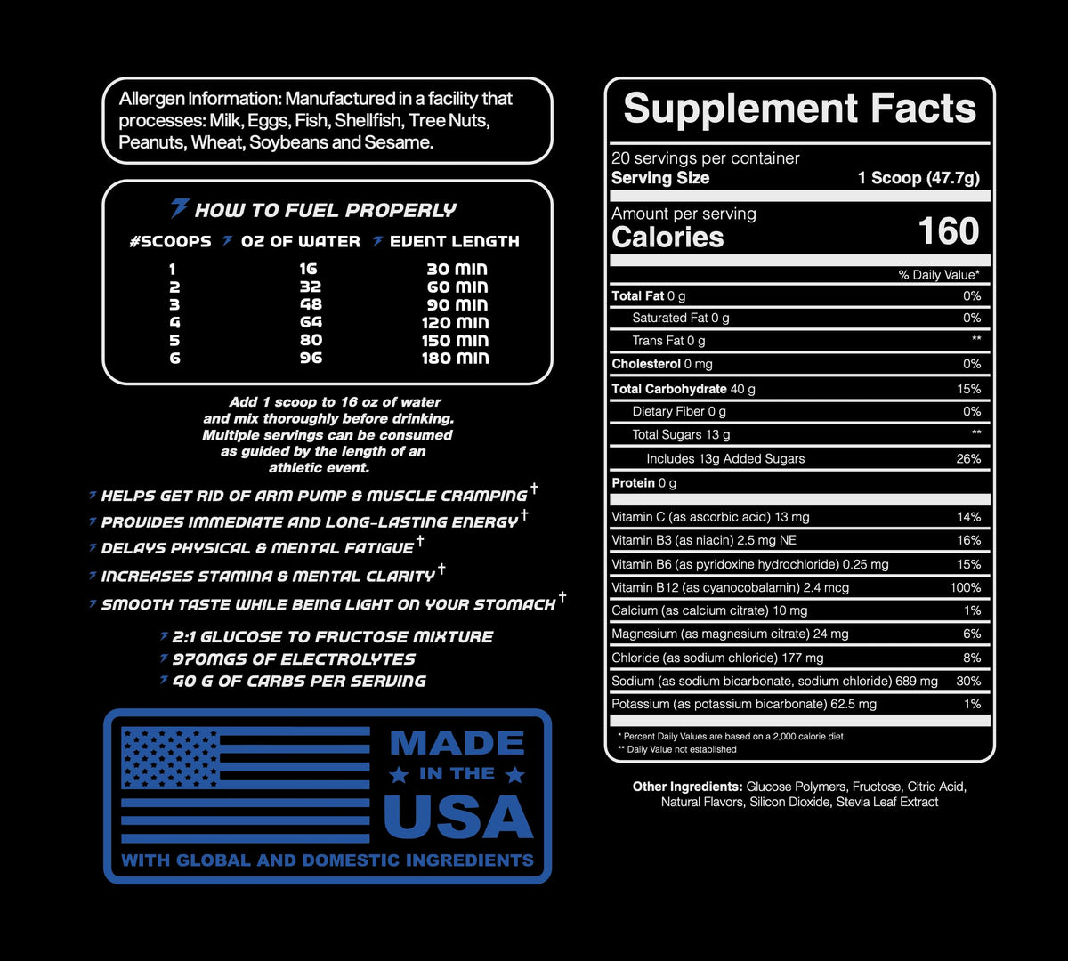 Hydro Power Endurance Fuel Carb & Electrolyte Drink Mix - 20 Servings - image 5