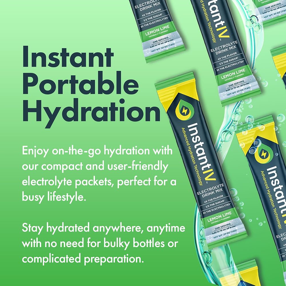 Instant IV Electrolytes Powder Lemon Lime - 12 Packets - image 4