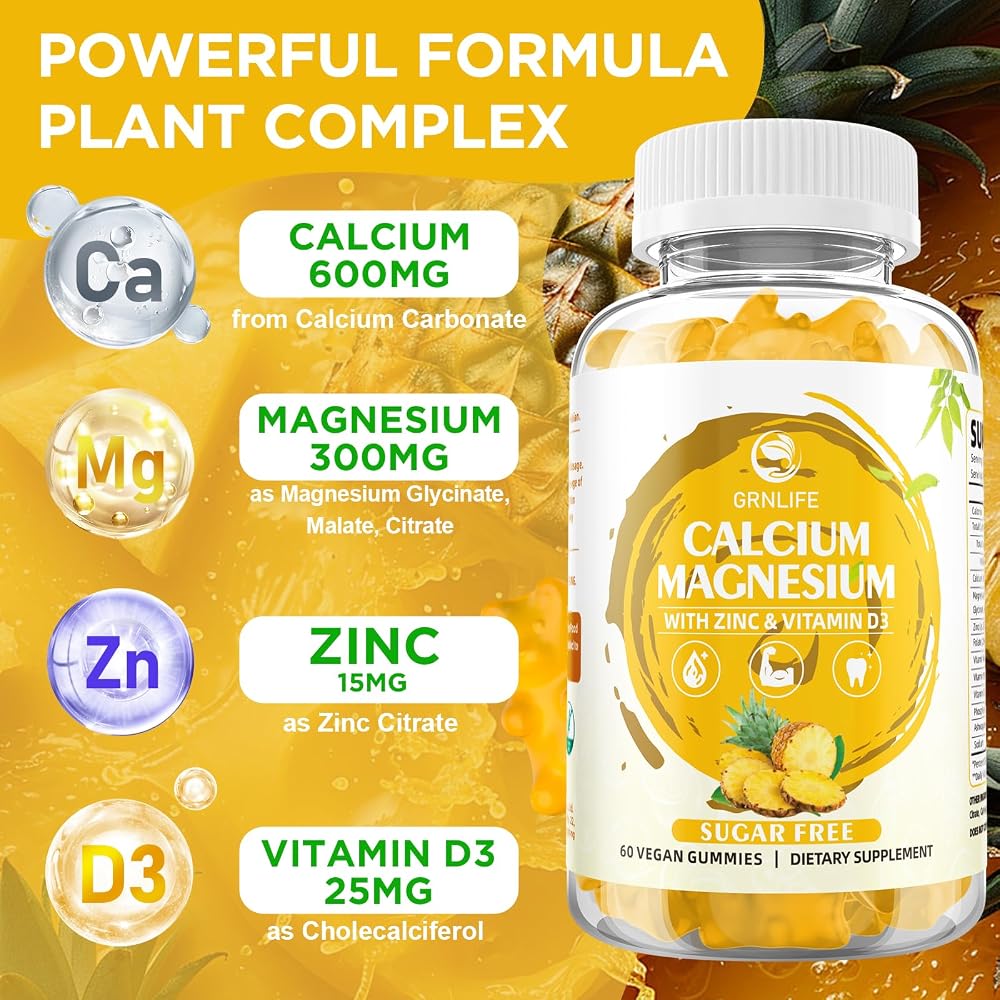 GrnLife Calcium Magnesium Zinc Gummies with Vitamin D3
