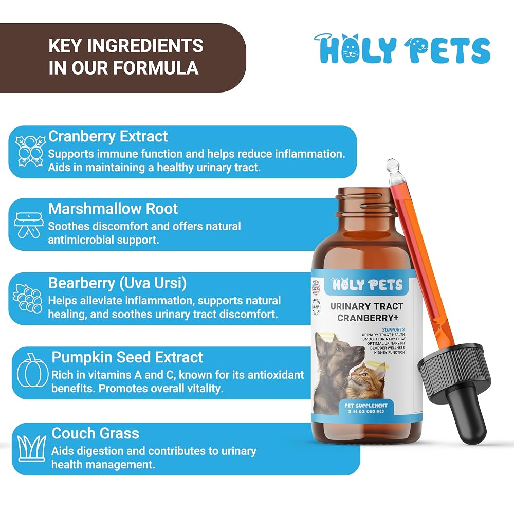 Holy Pets Natural UTI Medicine for Cats & Dogs - 2oz - image 2